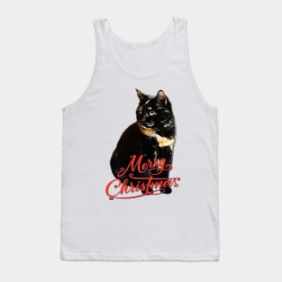 Tortie Cat Merry Christmas Tank Top